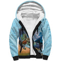 New Zealand South Island Sherpa Hoodie Te Waipounamu Aoraki Kea Bird