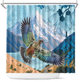 New Zealand South Island Shower Curtain Te Waipounamu Aoraki Kea Bird