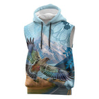 New Zealand South Island Sleeveless Hoodie Te Waipounamu Aoraki Kea Bird - Aussie Hoodie