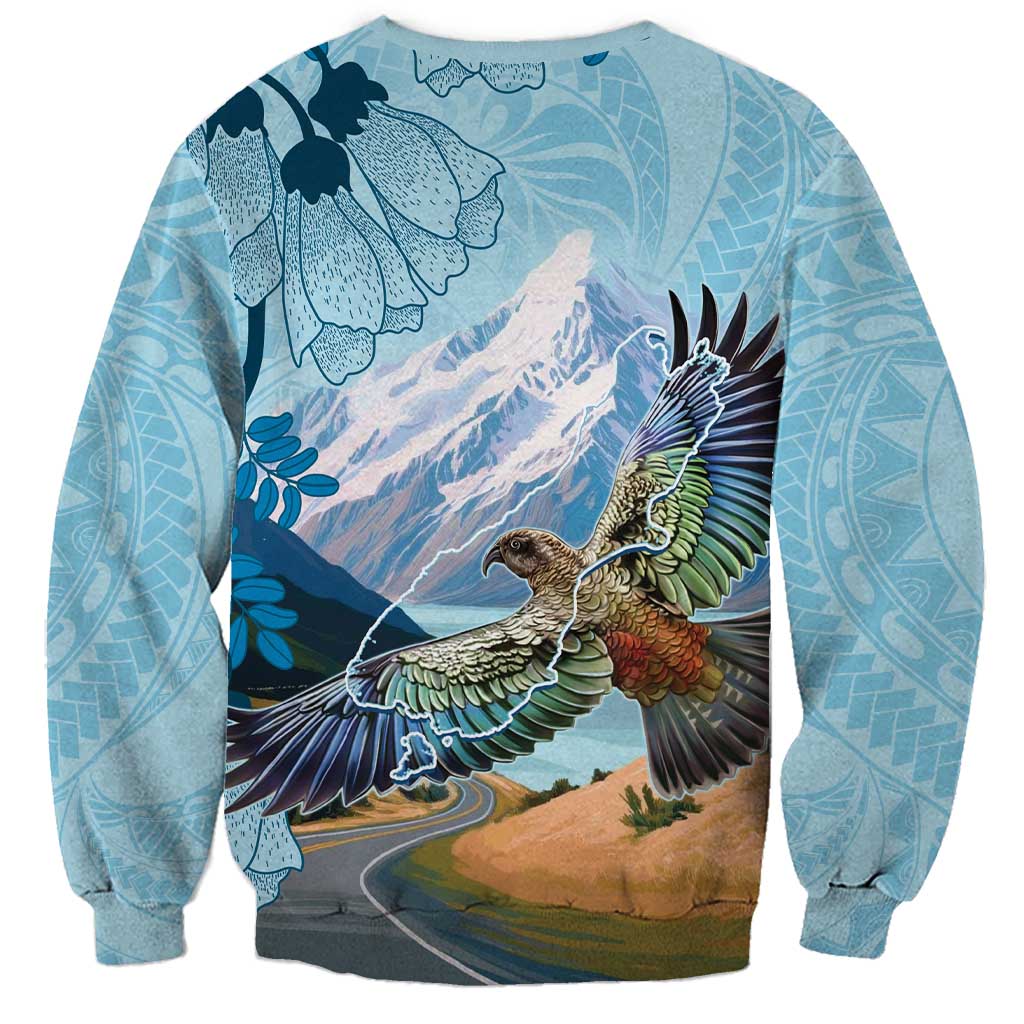 New Zealand South Island Sweatshirt Te Waipounamu Aoraki Kea Bird