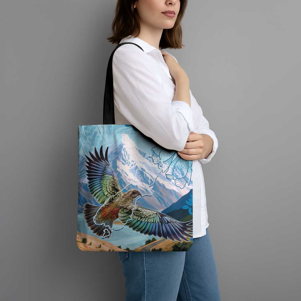 New Zealand South Island Tote Bag Te Waipounamu Aoraki Kea Bird - Aussie Hoodie
