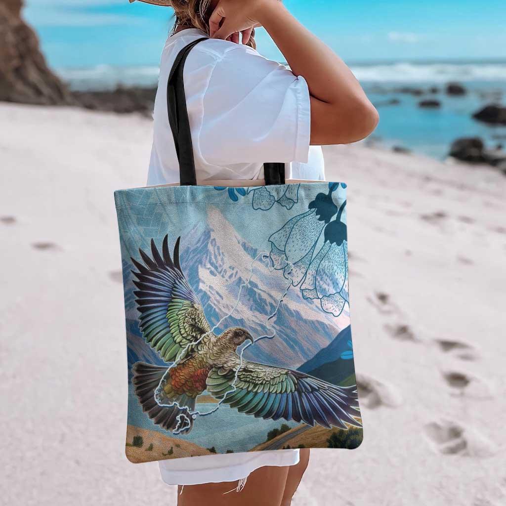 New Zealand South Island Tote Bag Te Waipounamu Aoraki Kea Bird - Aussie Hoodie