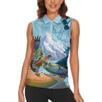 New Zealand South Island Women Sleeveless Polo Shirt Te Waipounamu Aoraki Kea Bird