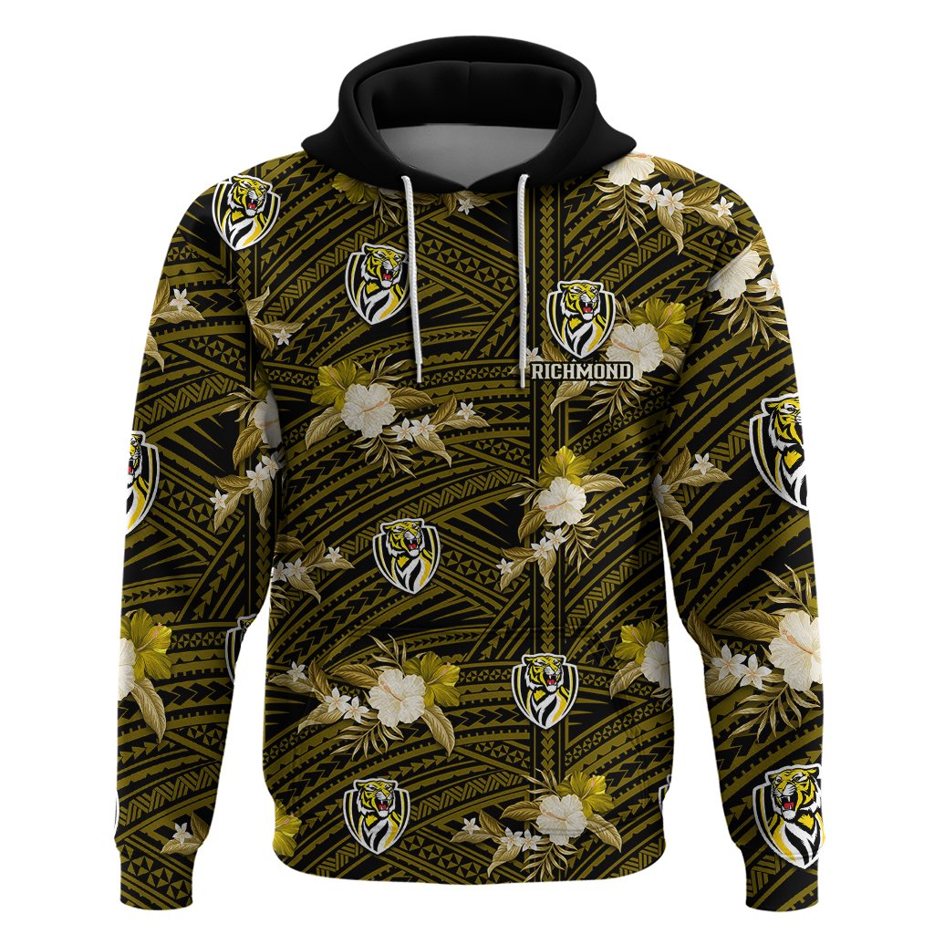 custom-text-and-number-richmond-football-hoodie-polynesian-tribal-mix-tropical-hawaiian-style