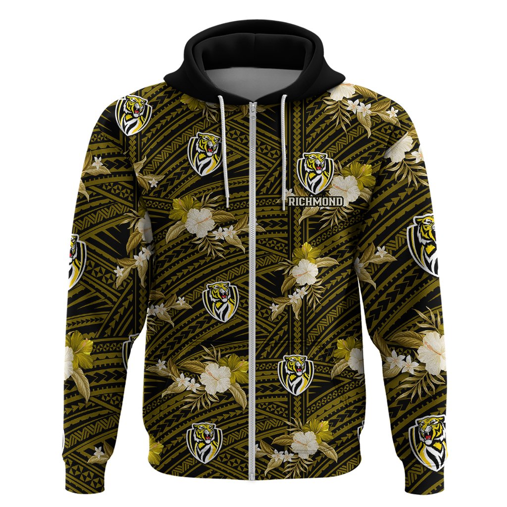 custom-text-and-number-richmond-football-hoodie-polynesian-tribal-mix-tropical-hawaiian-style