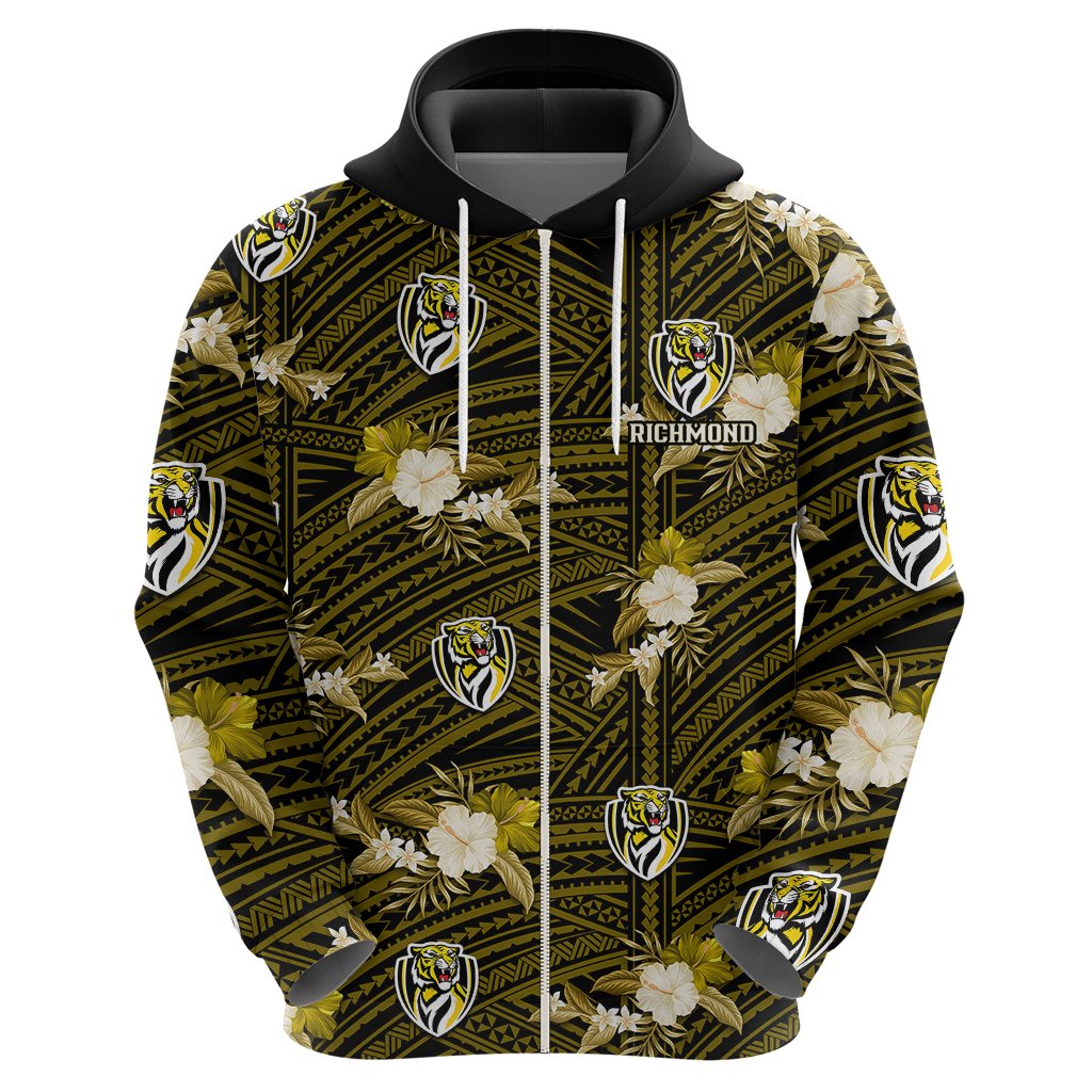 custom-text-and-number-richmond-football-hoodie-polynesian-tribal-mix-tropical-hawaiian-style