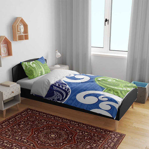 Southland New Zealand Bedding Set Maori Koru Flag Color