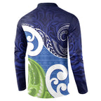 Southland New Zealand Button Sweatshirt Maori Koru Flag Color