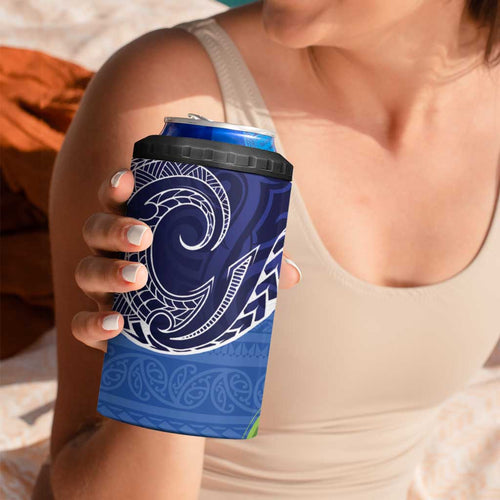 Southland New Zealand 4 in 1 Can Cooler Tumbler Maori Koru Flag Color