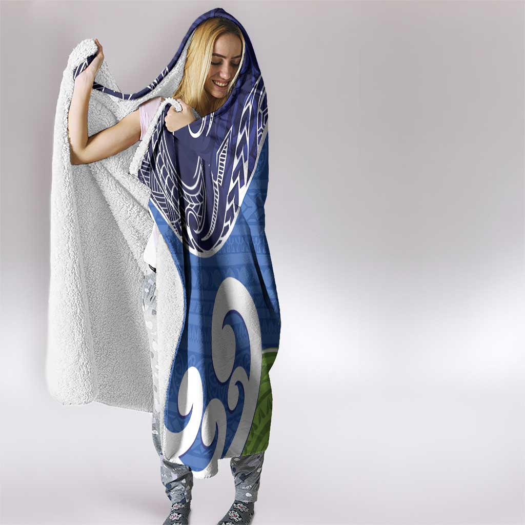 Southland New Zealand Hooded Blanket Maori Koru Flag Color