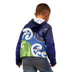 Southland New Zealand Kid Hoodie Maori Koru Flag Color