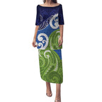 Southland New Zealand Puletasi Maori Koru Flag Color