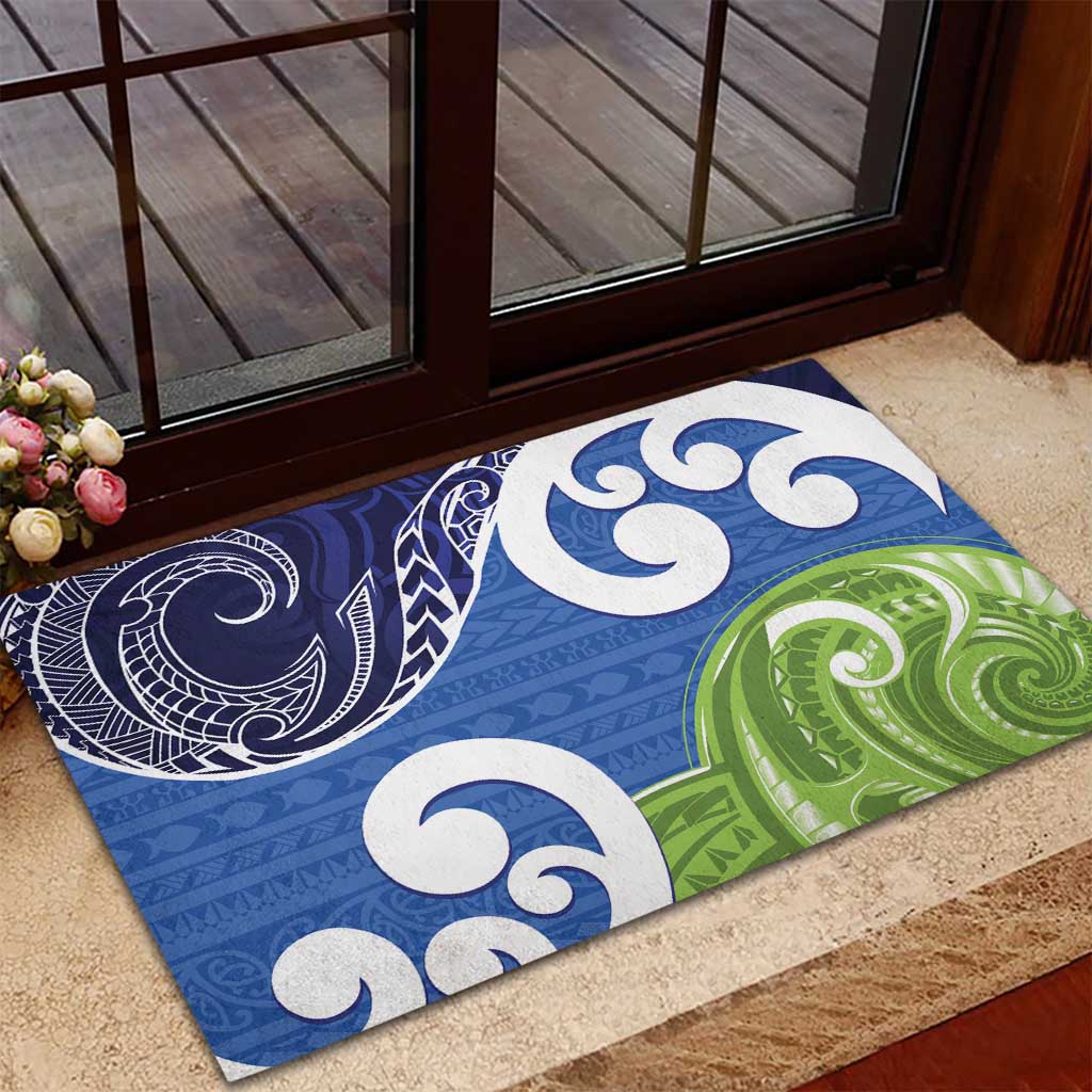 Southland New Zealand Rubber Doormat Maori Koru Flag Color