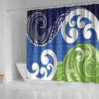 Southland New Zealand Shower Curtain Maori Koru Flag Color