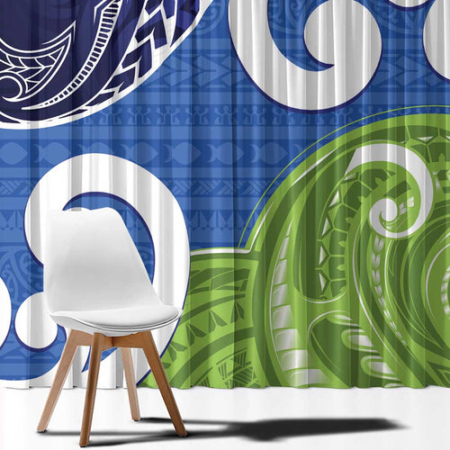 Southland New Zealand Window Curtain Maori Koru Flag Color