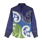 Southland New Zealand Women Casual Shirt Maori Koru Flag Color