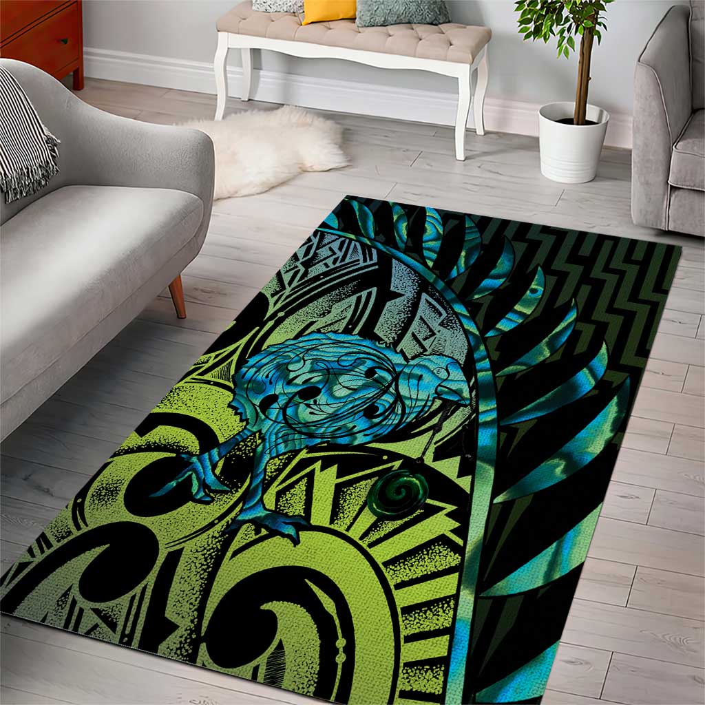 Southland Takehe Pounama Area Rug Aotearoa Poutama Paua Shell Fern