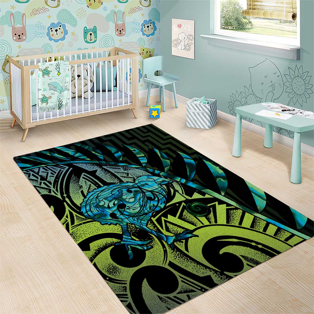 Southland Takehe Pounama Area Rug Aotearoa Poutama Paua Shell Fern