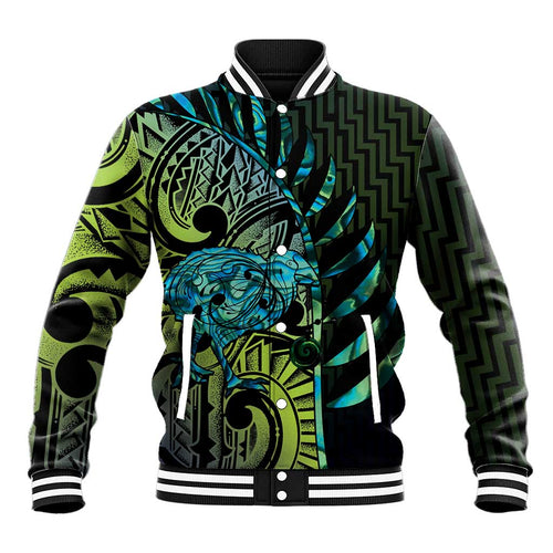 Southland Takehe Pounama Baseball Jacket Aotearoa Poutama Paua Shell Fern