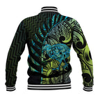 Southland Takehe Pounama Baseball Jacket Aotearoa Poutama Paua Shell Fern