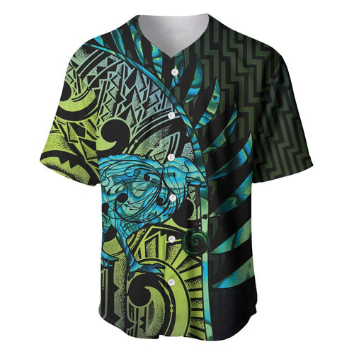 Southland Takehe Pounama Baseball Jersey Aotearoa Poutama Paua Shell Fern