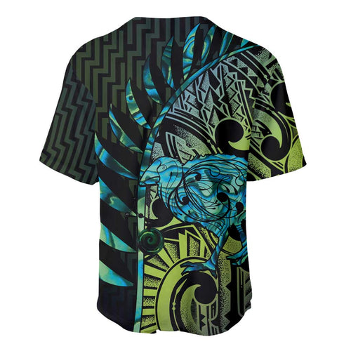 Southland Takehe Pounama Baseball Jersey Aotearoa Poutama Paua Shell Fern