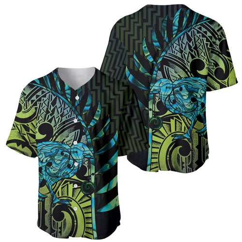 Southland Takehe Pounama Baseball Jersey Aotearoa Poutama Paua Shell Fern