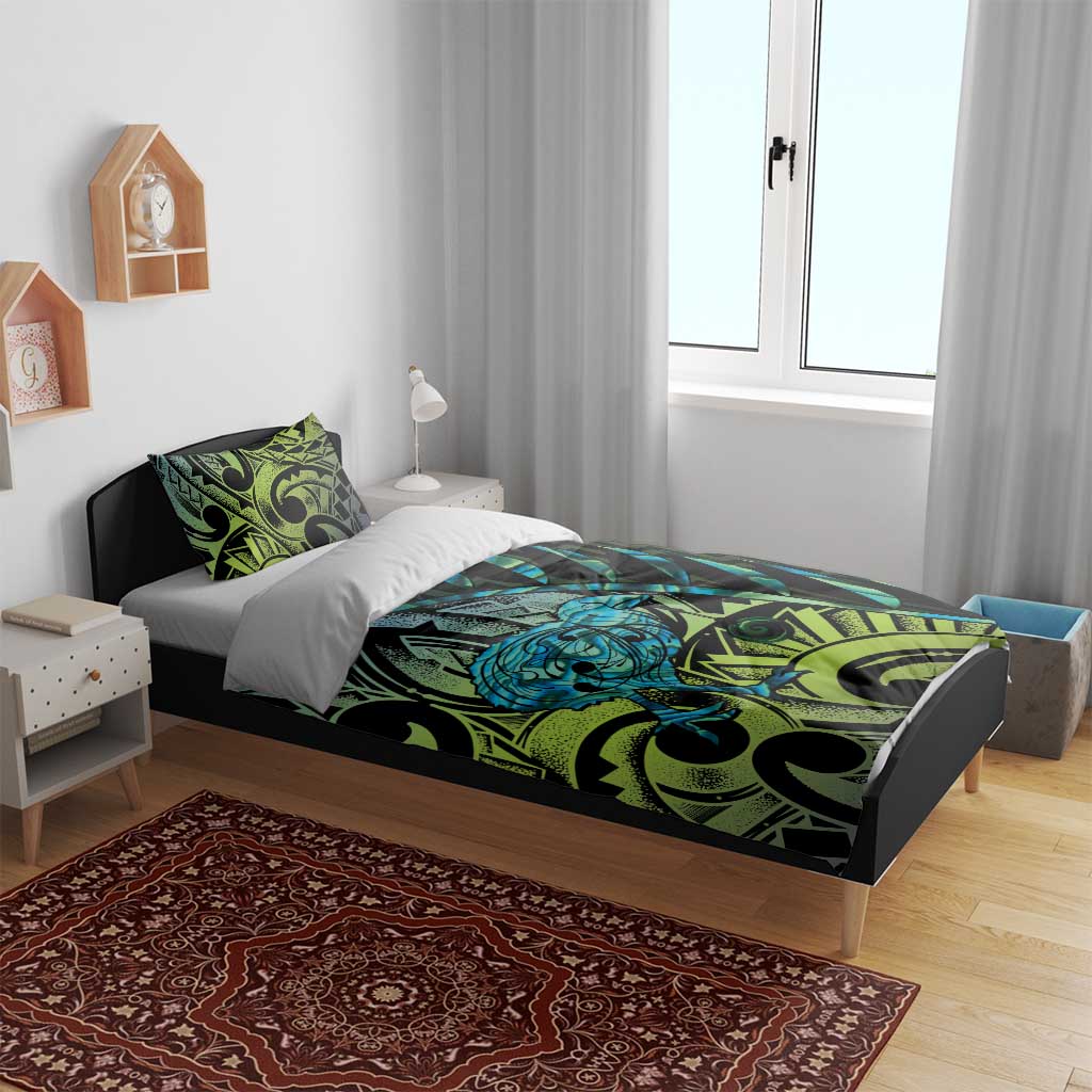 Southland Takehe Pounama Bedding Set Aotearoa Poutama Paua Shell Fern