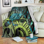 Southland Takehe Pounama Blanket Aotearoa Poutama Paua Shell Fern