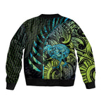 Southland Takehe Pounama Bomber Jacket Aotearoa Poutama Paua Shell Fern