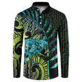 Southland Takehe Pounama Button Sweatshirt Aotearoa Poutama Paua Shell Fern