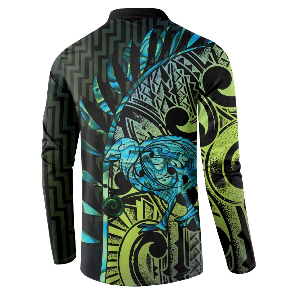 Southland Takehe Pounama Button Sweatshirt Aotearoa Poutama Paua Shell Fern