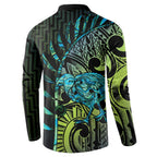 Southland Takehe Pounama Button Sweatshirt Aotearoa Poutama Paua Shell Fern