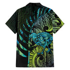 Southland Takehe Pounama Family Matching Puletasi and Hawaiian Shirt Aotearoa Poutama Paua Shell Fern