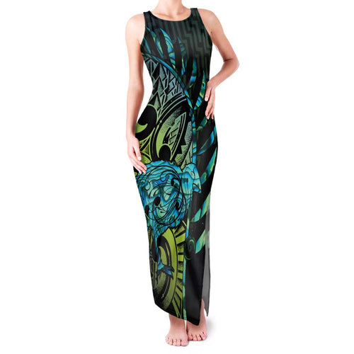Southland Takehe Pounama Family Matching Tank Maxi Dress and Hawaiian Shirt Aotearoa Poutama Paua Shell Fern