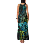 Southland Takehe Pounama Family Matching Tank Maxi Dress and Hawaiian Shirt Aotearoa Poutama Paua Shell Fern