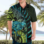 Southland Takehe Pounama Hawaiian Shirt Aotearoa Poutama Paua Shell Fern