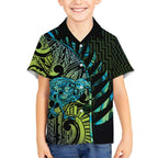 Southland Takehe Pounama Hawaiian Shirt Aotearoa Poutama Paua Shell Fern