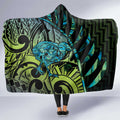 Southland Takehe Pounama Hooded Blanket Aotearoa Poutama Paua Shell Fern