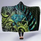 Southland Takehe Pounama Hooded Blanket Aotearoa Poutama Paua Shell Fern