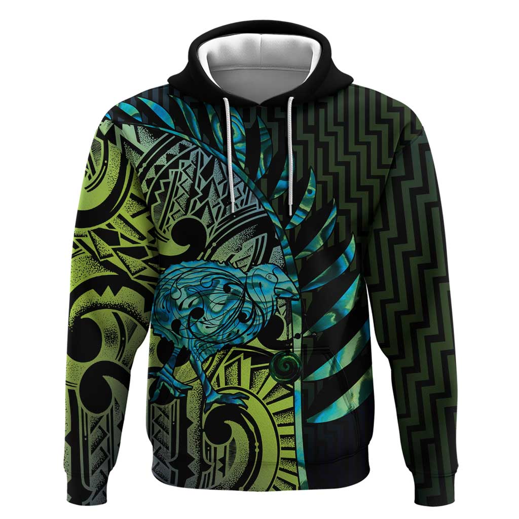 Southland Takehe Pounama Hoodie Aotearoa Poutama Paua Shell Fern