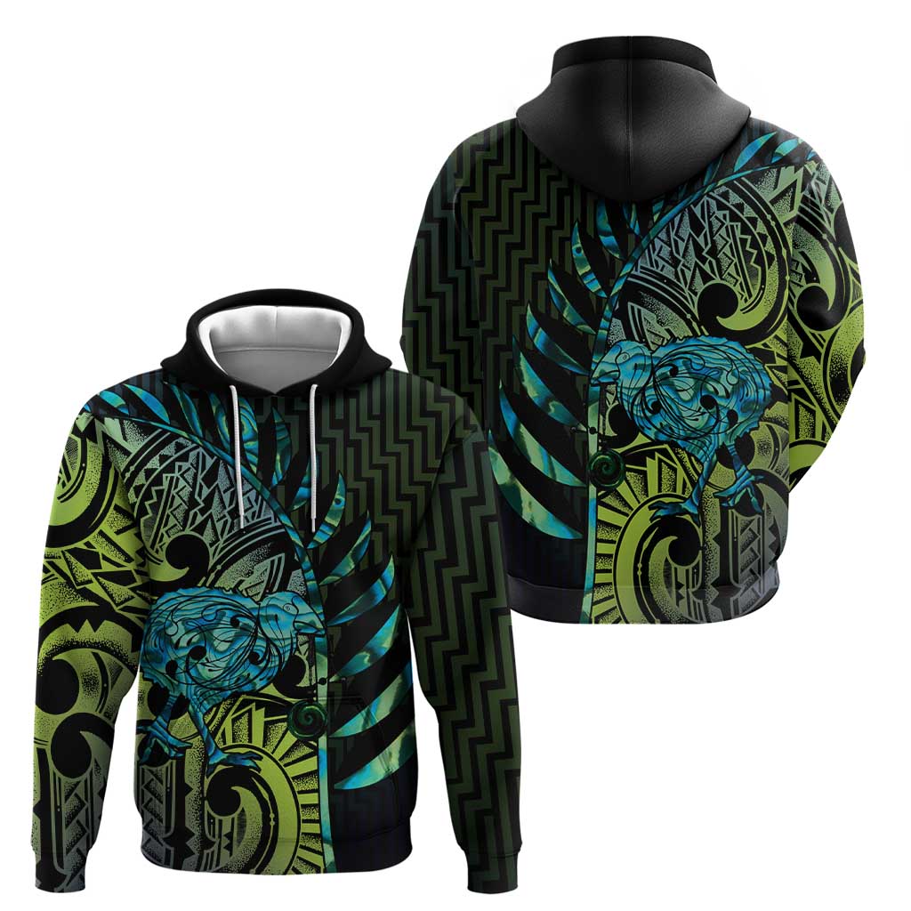 Southland Takehe Pounama Hoodie Aotearoa Poutama Paua Shell Fern