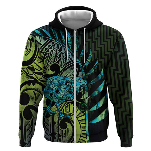 Southland Takehe Pounama Hoodie Aotearoa Poutama Paua Shell Fern