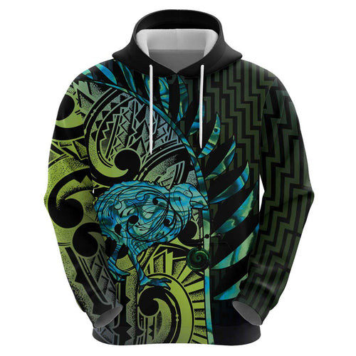 Southland Takehe Pounama Hoodie Aotearoa Poutama Paua Shell Fern