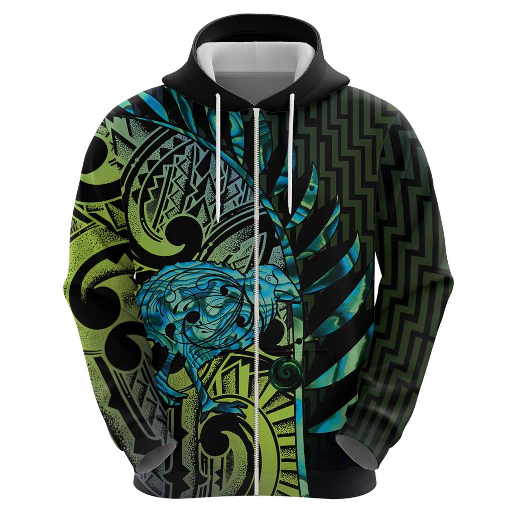 Southland Takehe Pounama Hoodie Aotearoa Poutama Paua Shell Fern