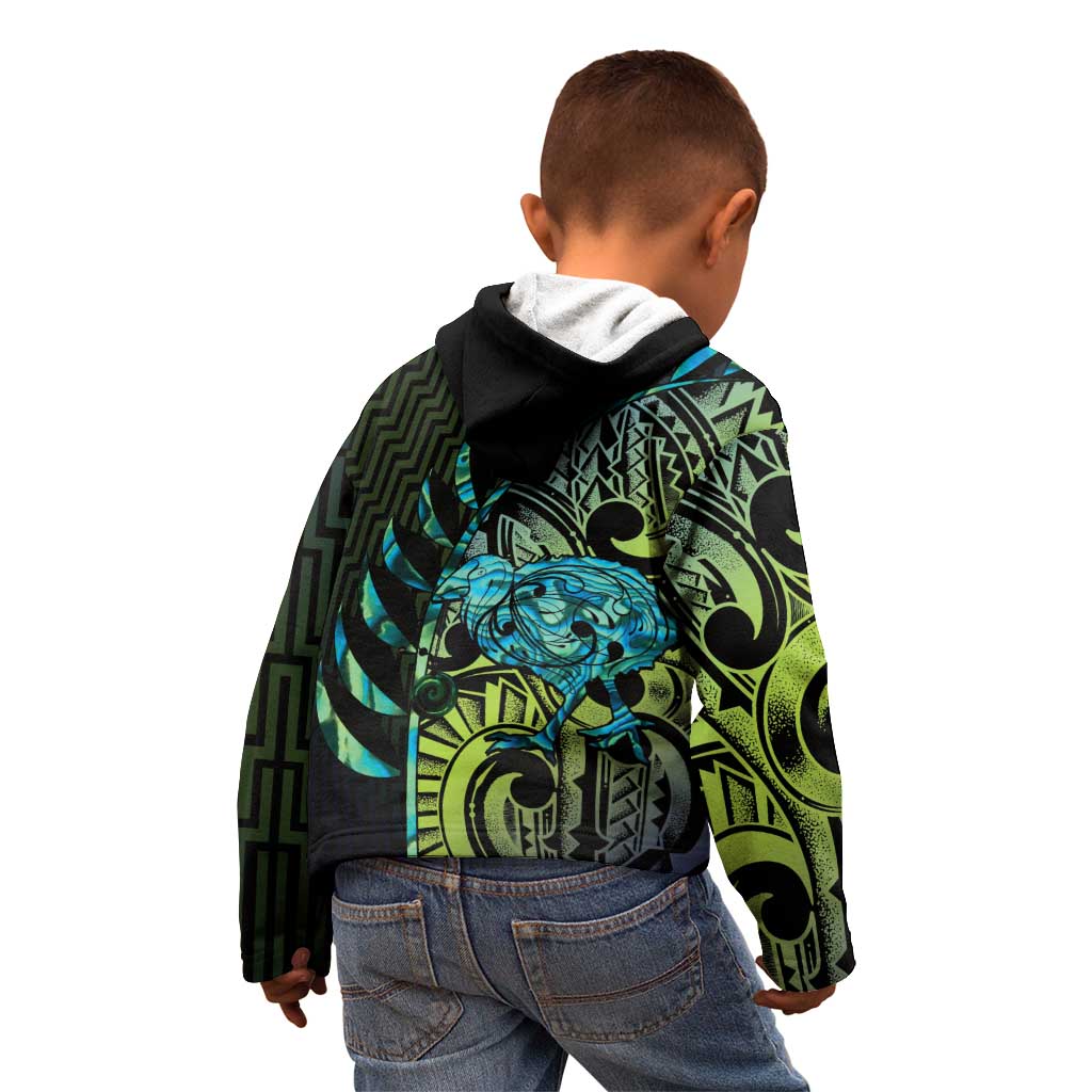 Southland Takehe Pounama Kid Hoodie Aotearoa Poutama Paua Shell Fern