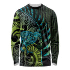 Southland Takehe Pounama Long Sleeve Shirt Aotearoa Poutama Paua Shell Fern