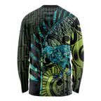 Southland Takehe Pounama Long Sleeve Shirt Aotearoa Poutama Paua Shell Fern