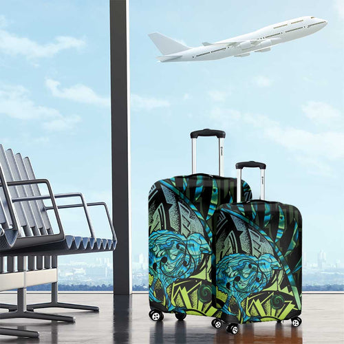 Southland Takehe Pounama Luggage Cover Aotearoa Poutama Paua Shell Fern