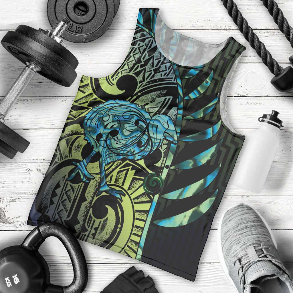 Southland Takehe Pounama Men Tank Top Aotearoa Poutama Paua Shell Fern